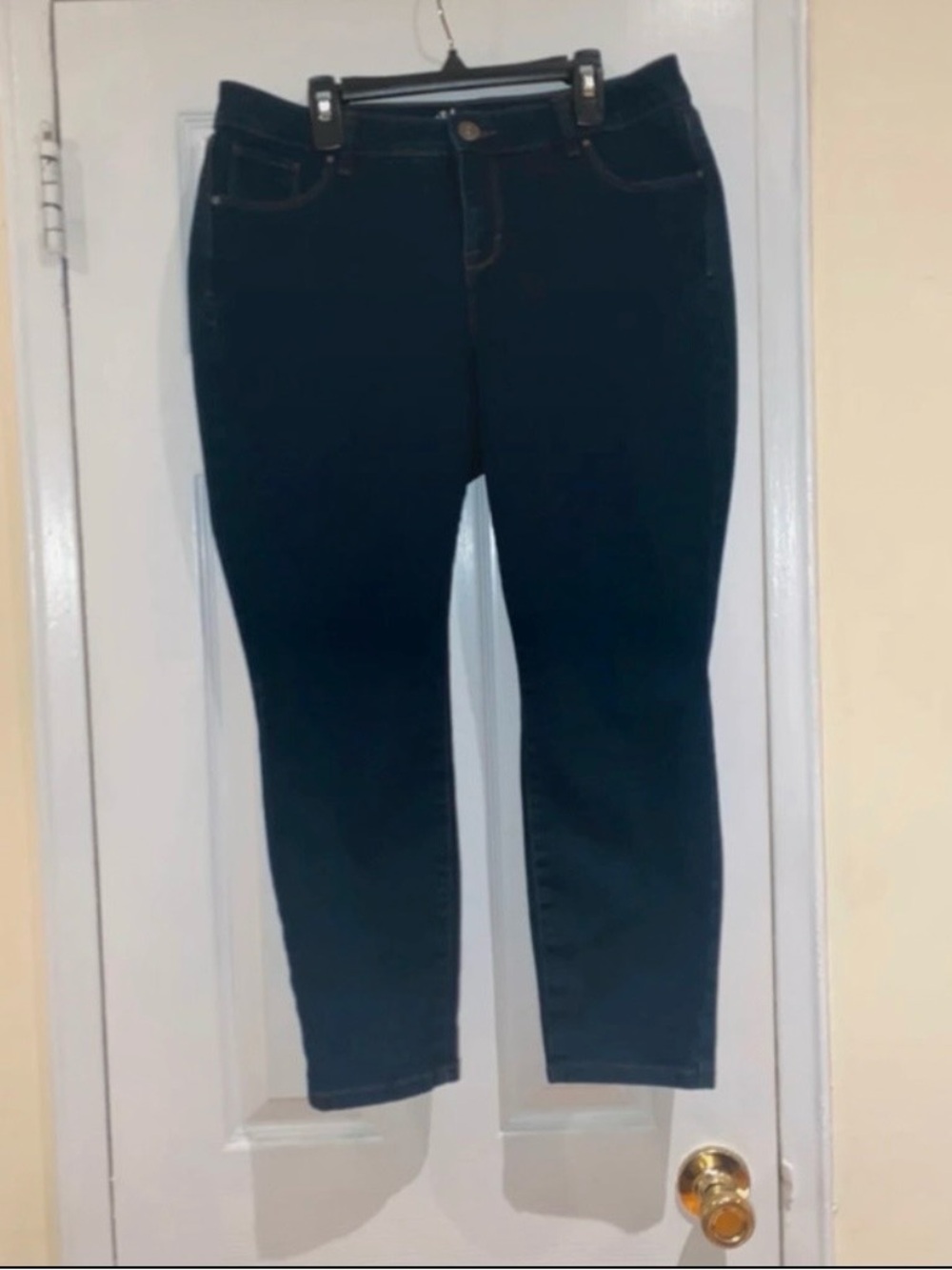 Style & Co. Dark Blue  Curvy Skinny Leg Cropped Jeans, Size 12PS